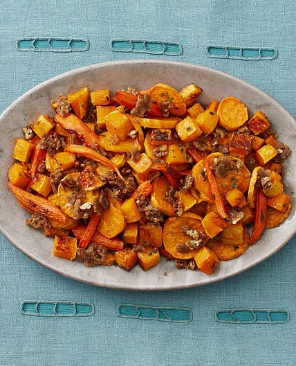 Roasted Vegetables with Pecan Crumble