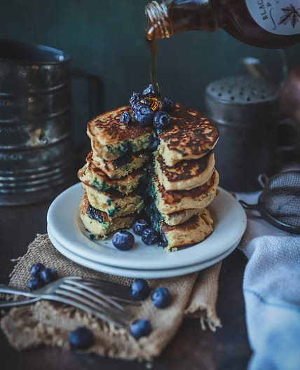 Blueberry Chickpea Pancakes