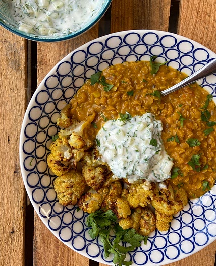 Daal w/ Cauliflower & Raita