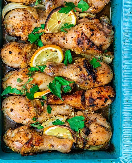 Baked Chicken Drumsticks with Lemon and Garlic