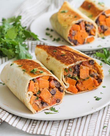 Spicy Sweet Potato & Black Bean Burrito