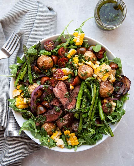 Chimichurri Steak and Vegetable Salad