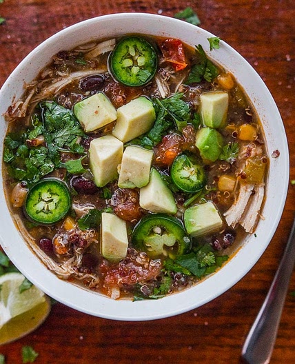 Slow Cooker Chicken & Quinoa Tortilla Soup