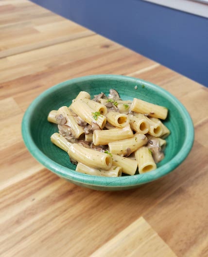 Pasta with Mushroom Herb Cream Sauce