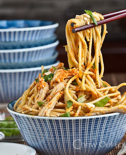 Peanut Sesame Noodles with Sriracha