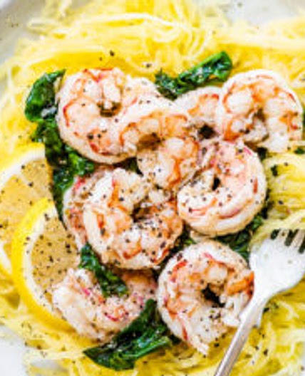 Spaghetti Squash Shrimp Scampi