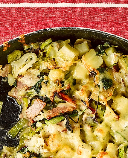 Leek and ‘Bacon’ Tartiflette Recipe