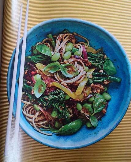 Sticky noodles with homemade hoisin