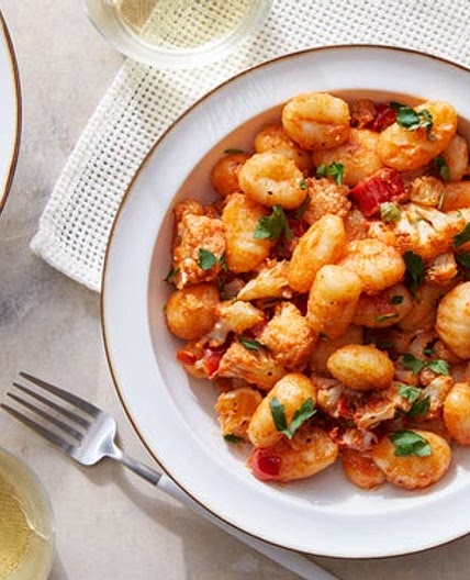 Spicy Tomato Gnocchi with Roasted Cauliflower