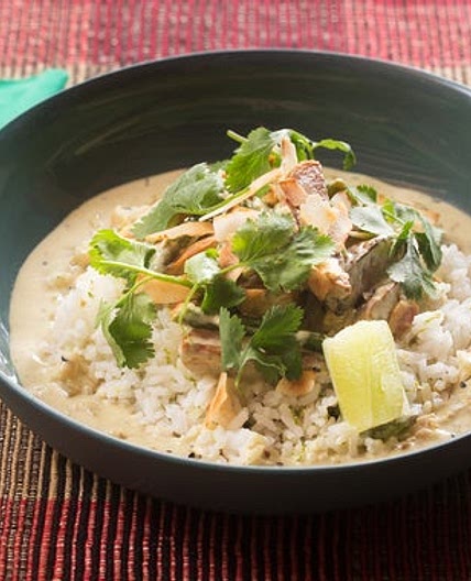 Green Bean, Fennel & New Potato Curry with Basmati Rice & Toasted Coconut Flakes