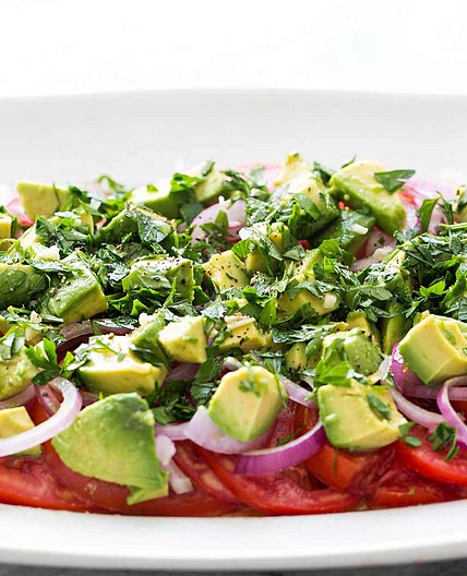 Tomato, Onion, Avocado Salad