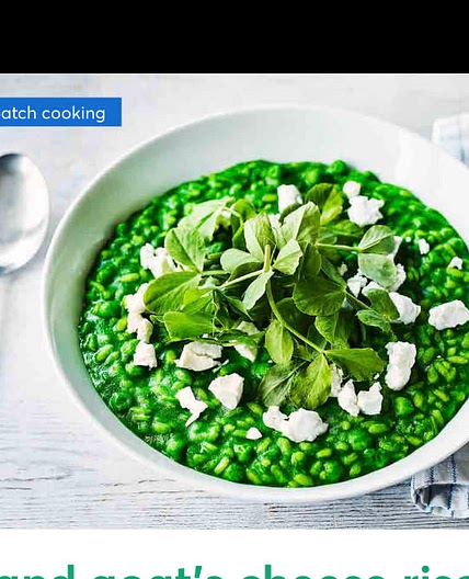 Pea and goats cheese risotto 