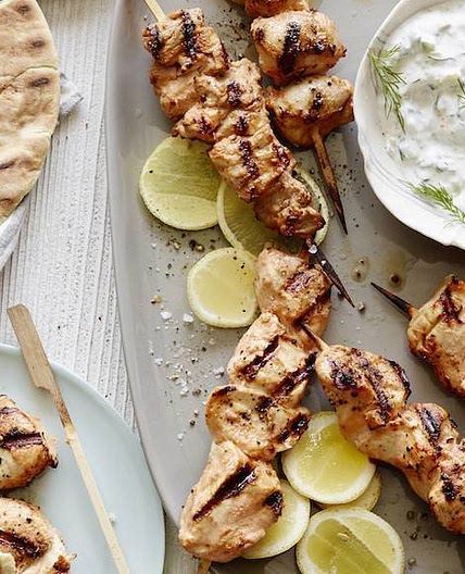 Yogurt Marinated Grilled Chicken Skewers