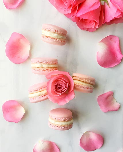 Almond Cherry French Macarons