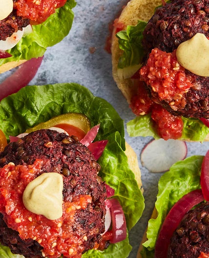 Lentil & Beetroot Burgers