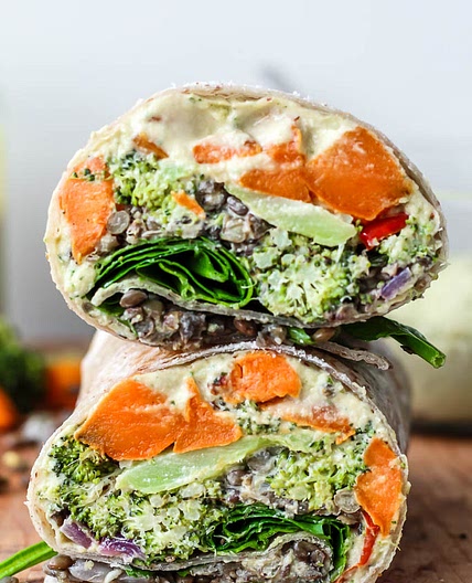 Mediterranean Lentil Veggie Wraps