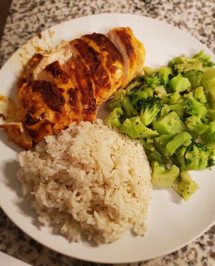 Pan-Seared Chicken Breast w/ Rice & Veggies