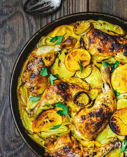 Mediterranean Roast Chicken with Turmeric and Fennel