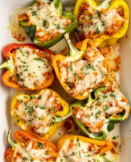 Chicken Parm Stuffed Peppers