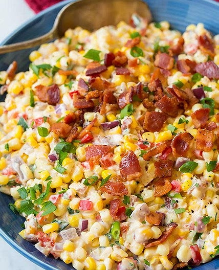 Cornfetti with bacon