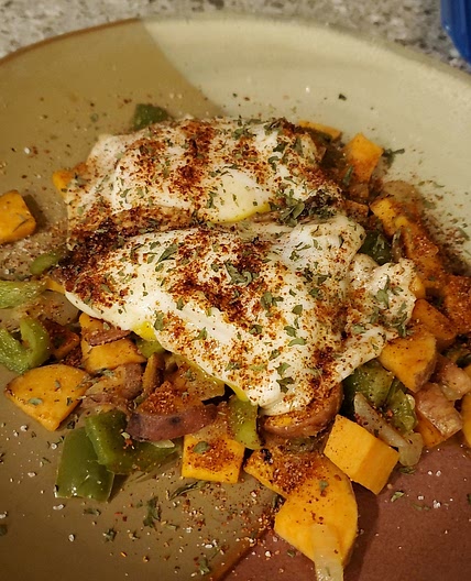 Sweet Potato Hash with Eggs