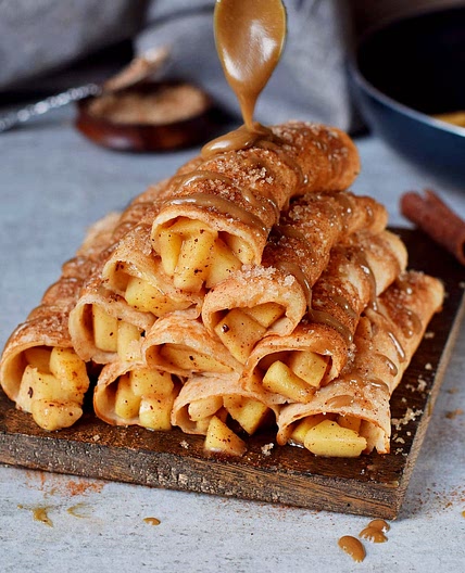 Vegan Apple Cinnamon Crepes