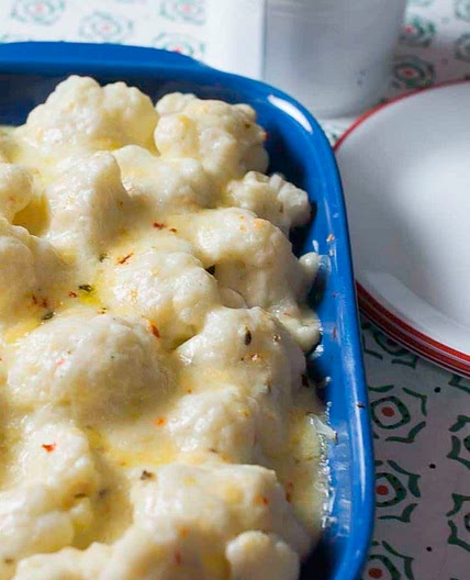 Baked Cauliflower Gratin with Pepper Jack Cheese