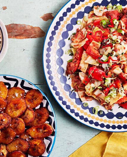 Jamaican-style Bully beef with fried plantain