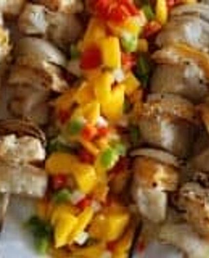 Grilled Red Snapper with Mango-Pepper Salsa