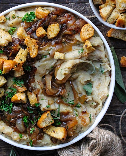 Vegan French Onion Mashed Potatoes