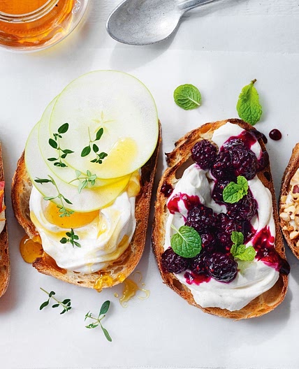 Sweet labne on toast recipe