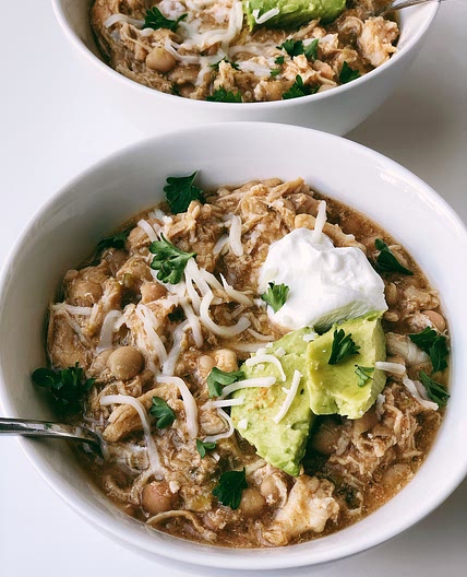 Slow Cooker White Bean Chicken Chili ~ The Best Fall Dinner