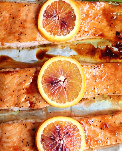 Blood Orange Honey Glazed Salmon