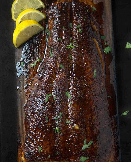 Maple Chipotle Cedar Plank Salmon
