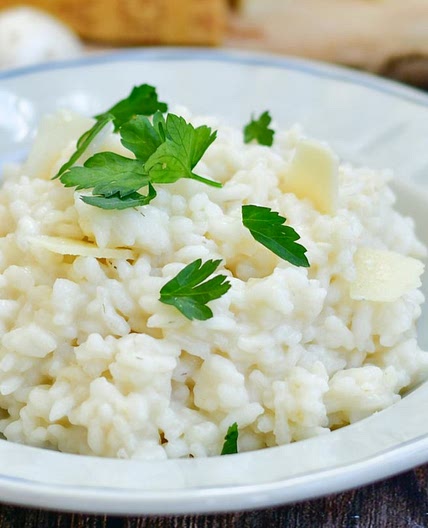 Risoto de provolone com manjericão