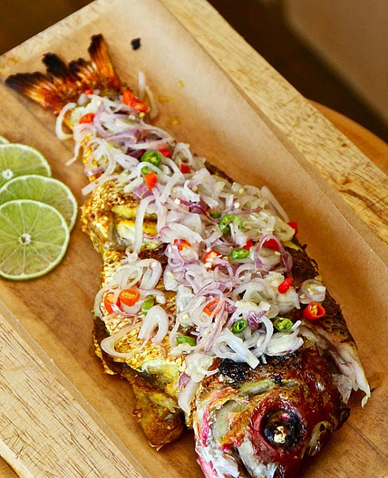 Broiled Red Snapper with Balinese Spicy Lime and Shallots Relish