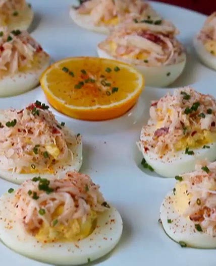 Crab-Stuffed Deviled Eggs
