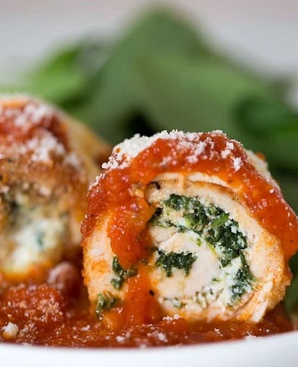 Chicken Rollatini with Spinach alla Parmigiana Skinnytaste