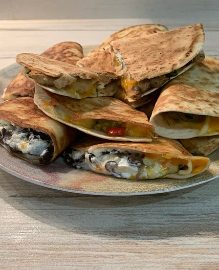 Black bean and goats cheese quesadilla