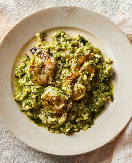 Pesto Risotto With Shrimp