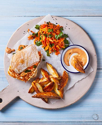 Harissa Halloumi Sandwich & Carrot Slaw Recipe | Gousto