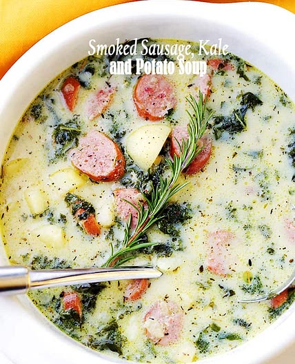 Smoked Sausage, Kale and Potato Soup