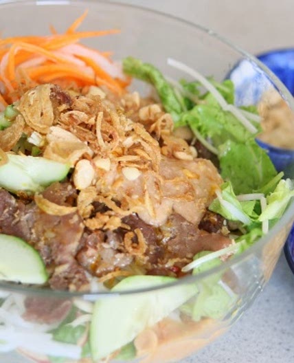 Grilled Pork Noodle Salad - Bún thịt nướng - Helen Le