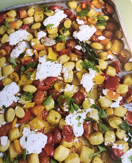 Gnocchi with roasted peppers, chilli, rosemary and ricotta