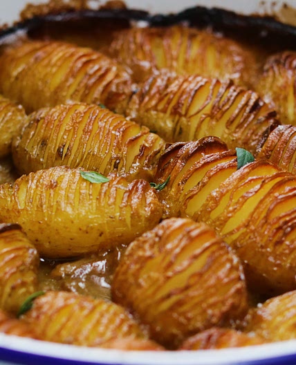 Lancashire Hotpot Hasselback Potatoes