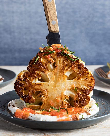 Israeli Cauliflower Steaks with Labneh