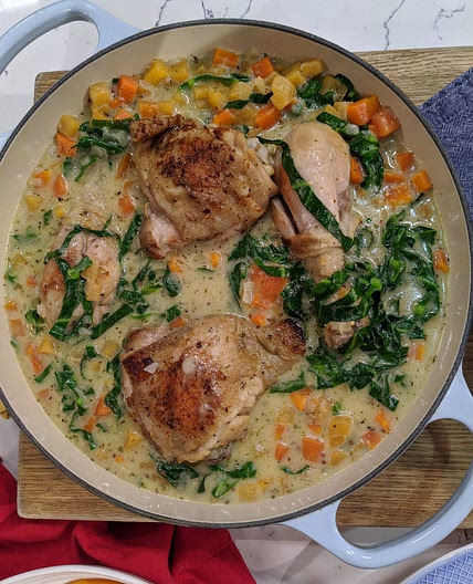 Creamy Mustard Chicken With Root Veg, 48p [A Girl Called Jack]
