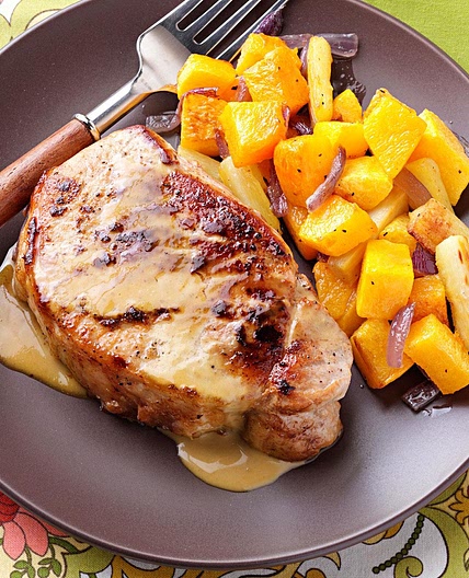Pork Chops in a Honey-Mustard Sauce