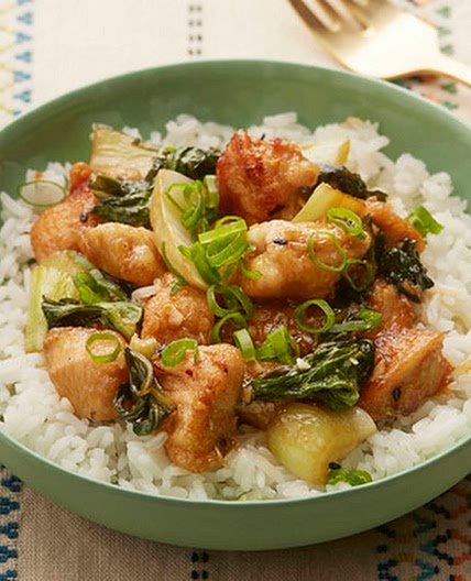 Sesame Chicken with Bok Choy & Jasmine Rice