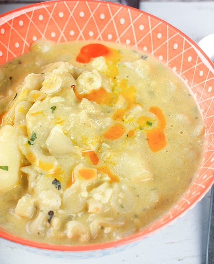 Ecuadorian Pasta Cheese Soup with Potatoes